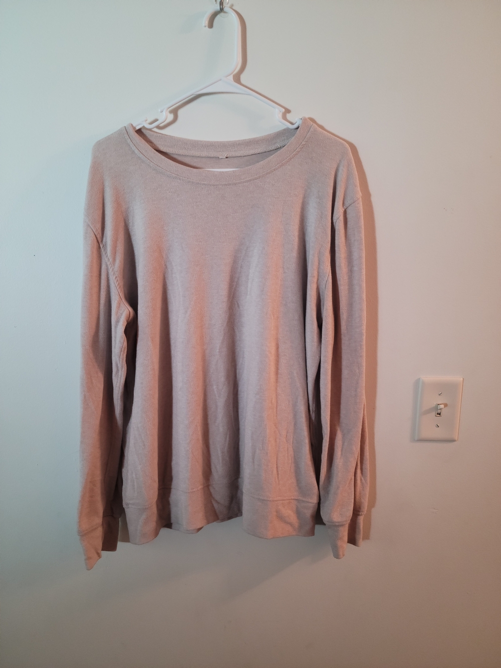 Source Unknown Light Beige Long Sleeve Crewneck Top